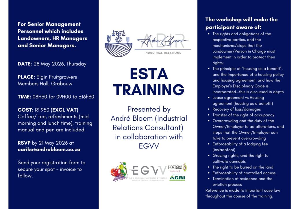 ESTA TRAINING 28 MAY 2026